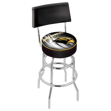 Holland Bar Stool Co 25" Chrome 2-Ring Southern Miss Swivel Bar Stool, Back L7C425SouMis-D2
